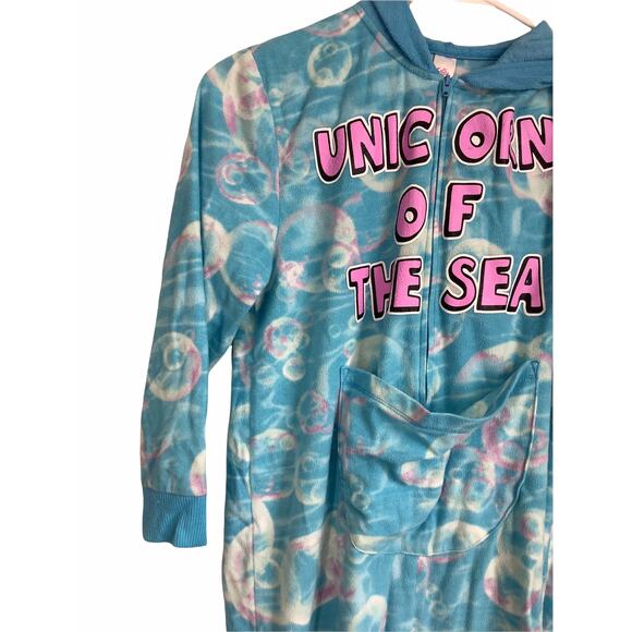 Justice Girl's Unicorn One-Piece Sleep Pajamas Kid's Youth Size 6/7 - Picture 5 of 9